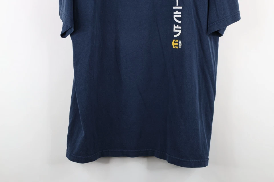 Camiseta De Colección Años 90 Etnies Para Hombres XL Desteñida Deletrear Japón Skateboarding Azul EE. UU. Foto 3 de 4