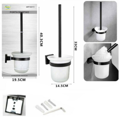 Porta Scopino Da WC Da Parete - Tazza In Plastica Bianca Con Design Antiscivolo - Foto 10