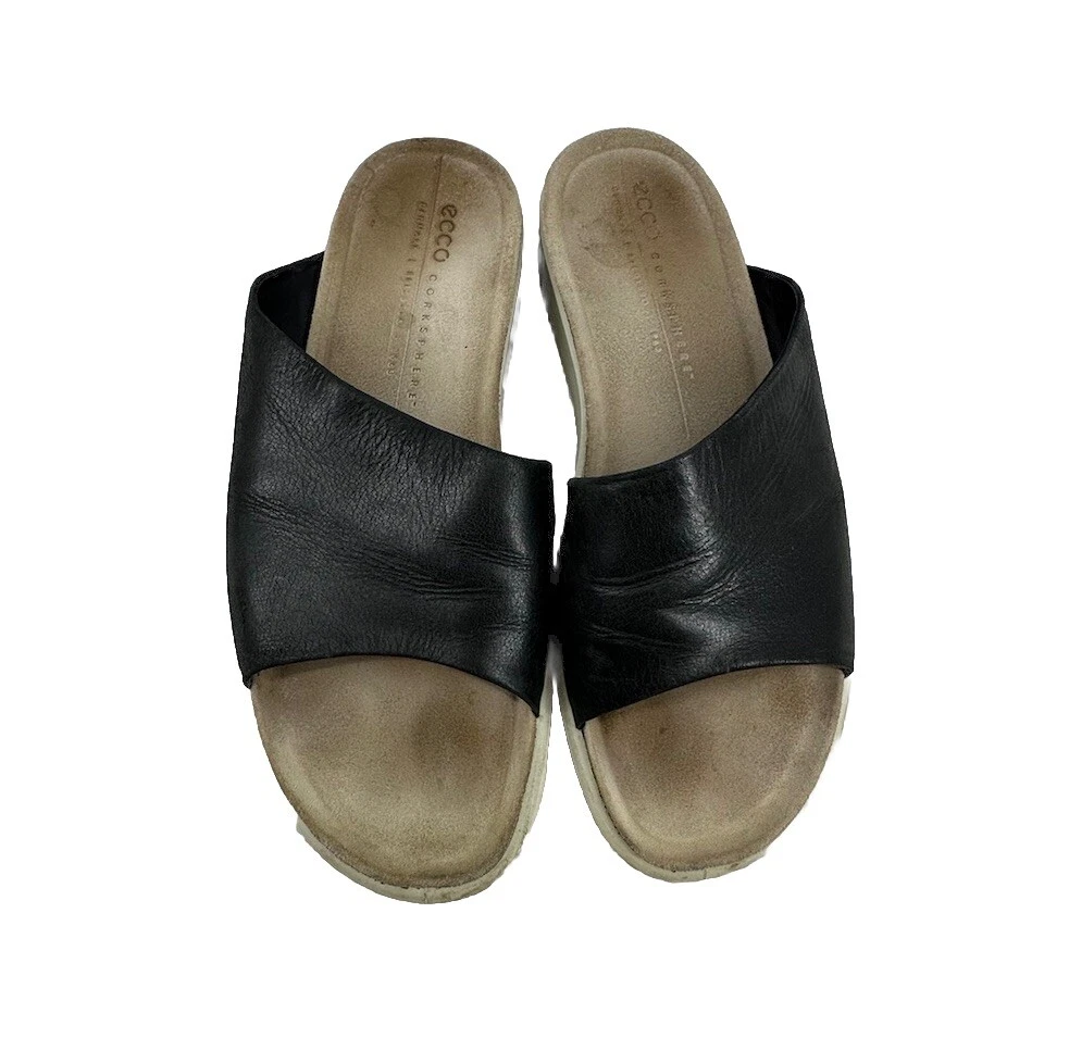 Sandalo ECCO Corksphere nero taglia 8 EU 39 scivoli da crociera vacanza spiaggia