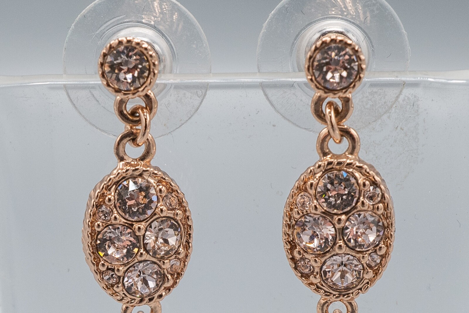 Givenchy Rose Gold Toned Dangle Drop Rhinestone P… - image 3