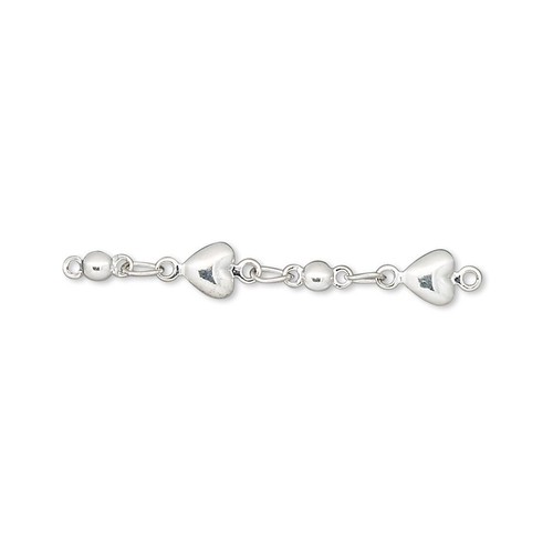 Extensor de cadena de corazón de 33 mm de latón plateado 6 - Imagen 2 de 2