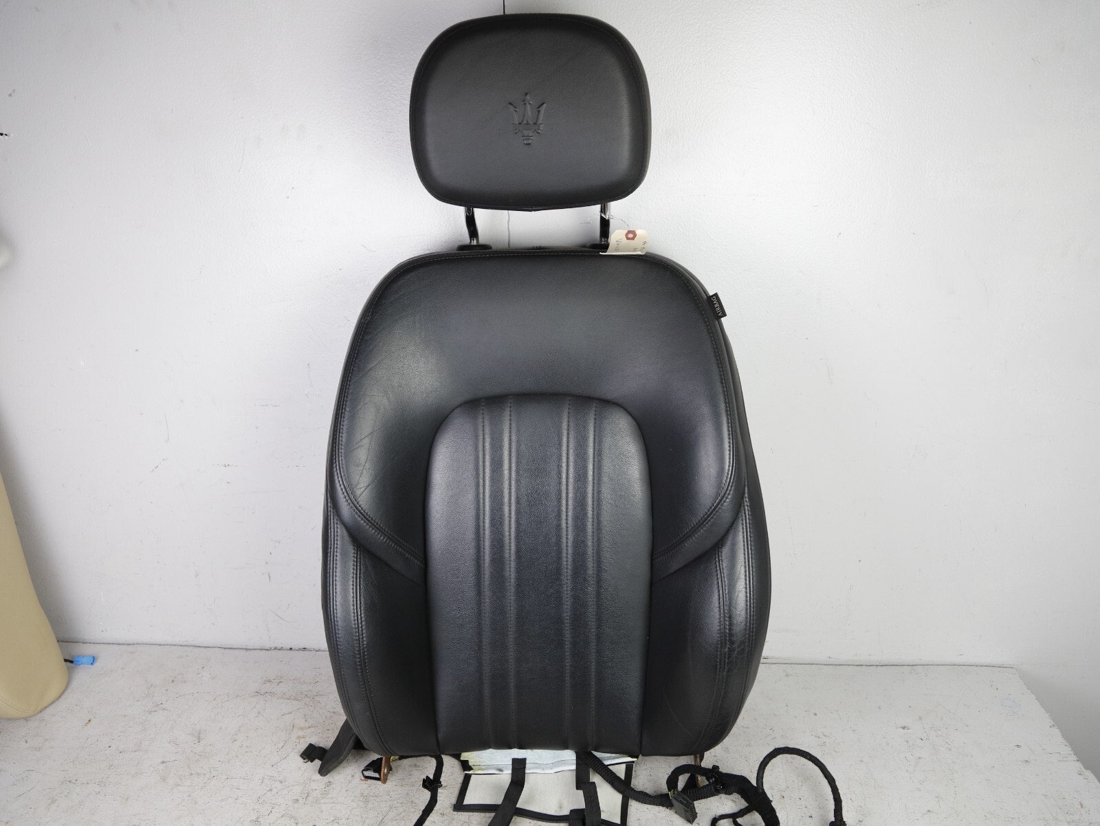 14-17 MASERATI GHIBLI FRONT LEFT SEAT UPPER LEATHER CUSHION W/ HEADREST WIRING