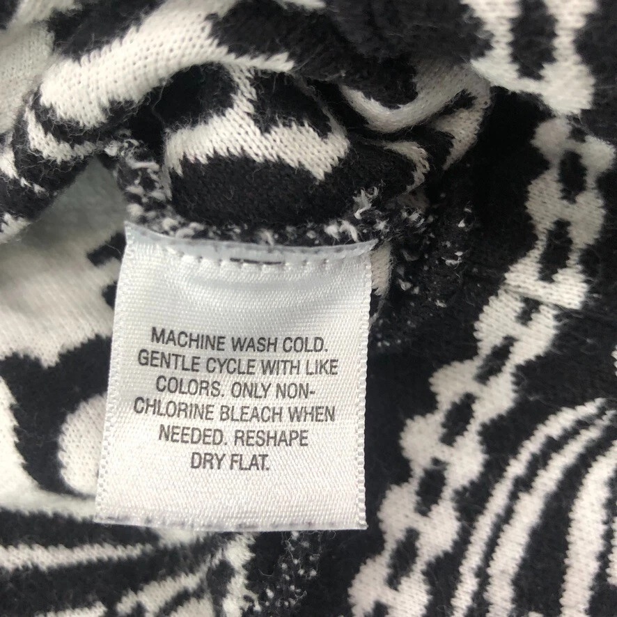 Suéter Style Co Mujer Pequeño Negro Blanco Floral Peplum Cárdigan Abierto Algodón Foto 4 de 4