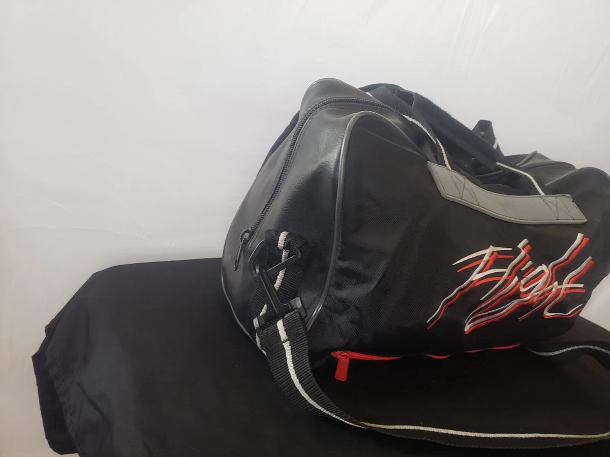 Vintage Nike Flight Jordan 90s Black Leather Gym Duffle Bag
