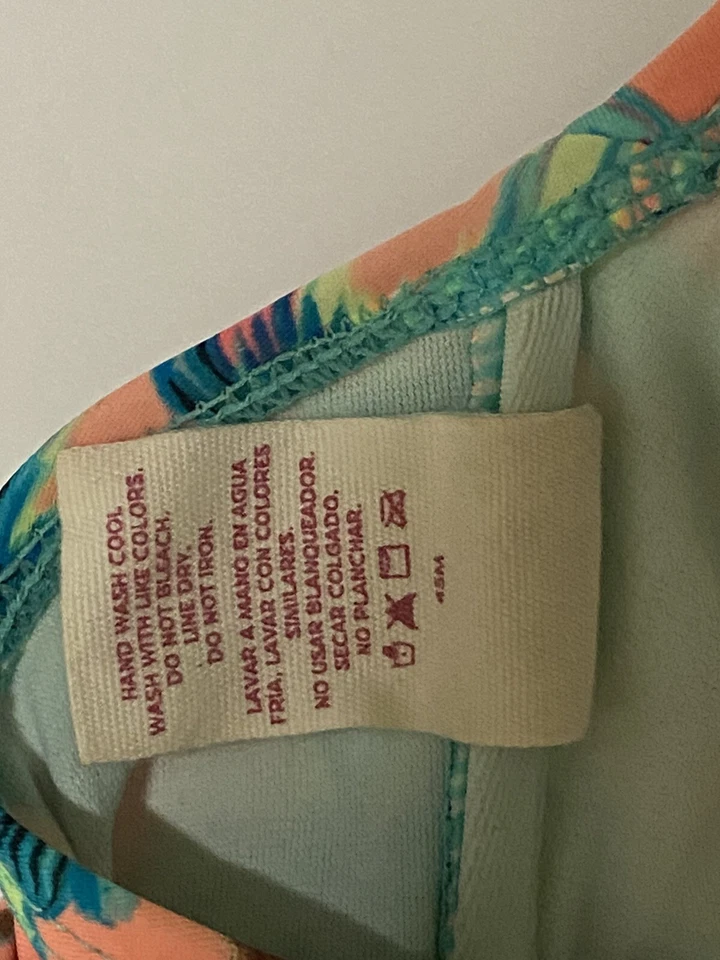 Traje de baño OP niñas pequeño 3/5 naranja verde naranja floral dos piezas elástico Foto 4 de 4