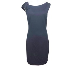 Mango Suit Navy Blue Sheath Corporate Dress Zips Lined Knee Length Size M/8 NEW