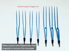 ELLMAN  BAYONET BIPOLAR FORCEPS 10 Piece Set European Style W/ 3 Bipolar Cords
