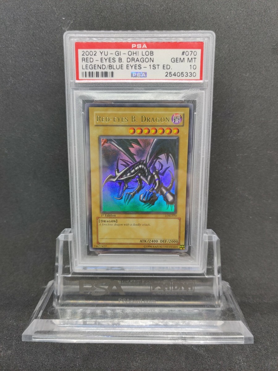 Yu-Gi-Oh Red Eyes B. Dragon 1st LOB-070 PSA 10 Mint Holy Yu-Gi-Oh Red Eyes B. Dragon 1st LOB-070 PSA 10 Mint Holy