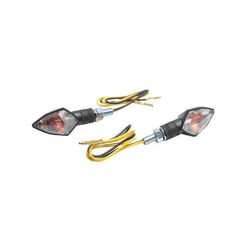 Paire De Clignotant Goutte D'eau Micro Clips Rouge A Ampoule Orange Pour Moto Scooter