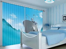 3D Ocean Ship ZHUA3166 Photo Curtain Window Blockout Fabric Amy 2023