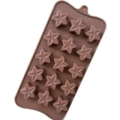BARGAINS EXPRESS UK 15 Stars Silicone Mould Chocolate Fondant Jelly Ice Cube Mold