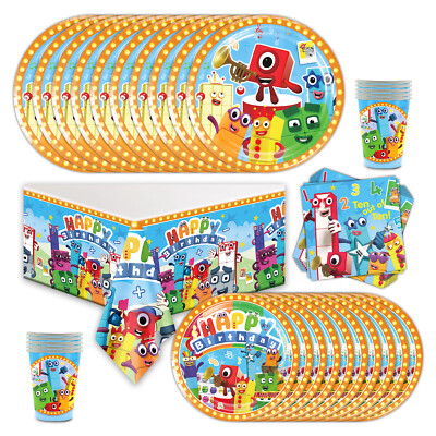 Number Birthday Decor Party Supplies Set Plates Cups Tablecloth Napkins