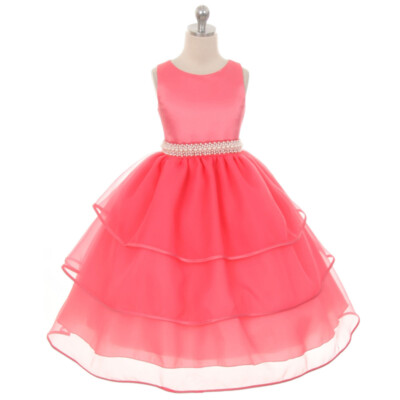 CORAL Size 12 Flower Girl Dress Party Birthday Graduation Recital Formal Dance