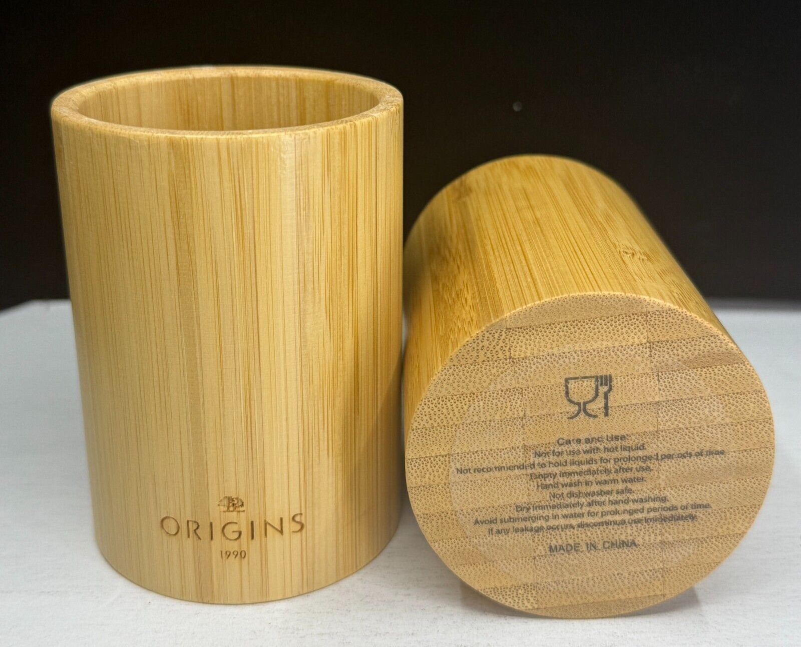 Origins Cup Natural Pure Bamboo / Wooden (LOT OF 2)  NEW HOLIDAY SALE