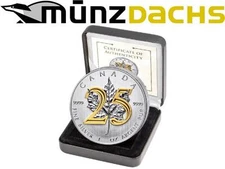 $5 Dollar 25th Anniversary Silver Maple Leaf Gilded Edition 2013 Canada only 525