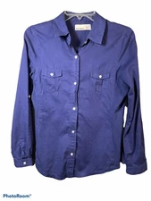 Old Navy Womens Size S Blue Button Down Cotton Top