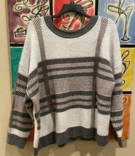 Plus Size EVRI Print Drop-Shoulder Crewneck Sweater (Size: 4X)