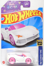 2022 HOT WHEELS BARBIE EXTRA HW SCREEN TIME WHITE  PINK 1:64 DIECAST 2 1/2" CAR
