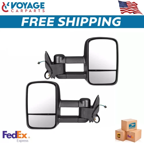 Tow Mirror Power Set Driver & Passenger Sides For 1988-2001 Chevy GMC C/K Yukon