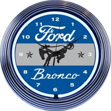 Neonetics 8FRDBR Handmade Neon Sign Ford Bronco Wall Mount 15 Inches Neon Clock