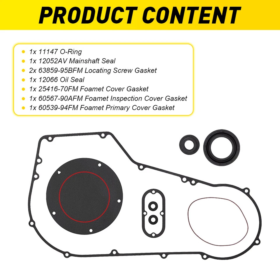 FOR HARLEY SOFTAIL DYNA MODELS 1994-2005 PRIMARY CLUTCH COVER GASKET SEAL KIT - Image 4 of 4