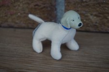 Miniature Plush Dog 1999 Mattel Pet Lovin' Barbie Plastic Head Face Blue Collar