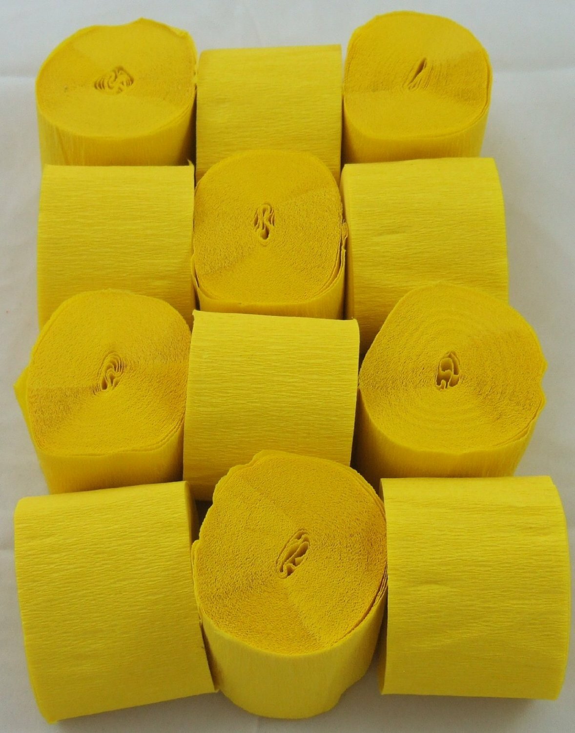 Clikkabox - 12 Yellow Crepe paper EACH Streamer 45mm x 10m quauliy decoration