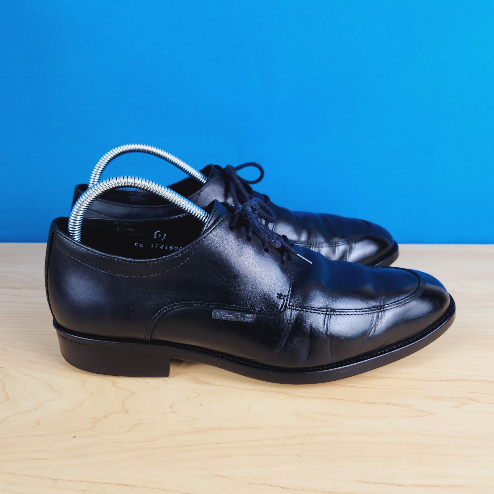 SAOLA Scarpe eleganti Mephisto Air Jet da uomo taglia 11 Derby in pelle nera punta grembiule