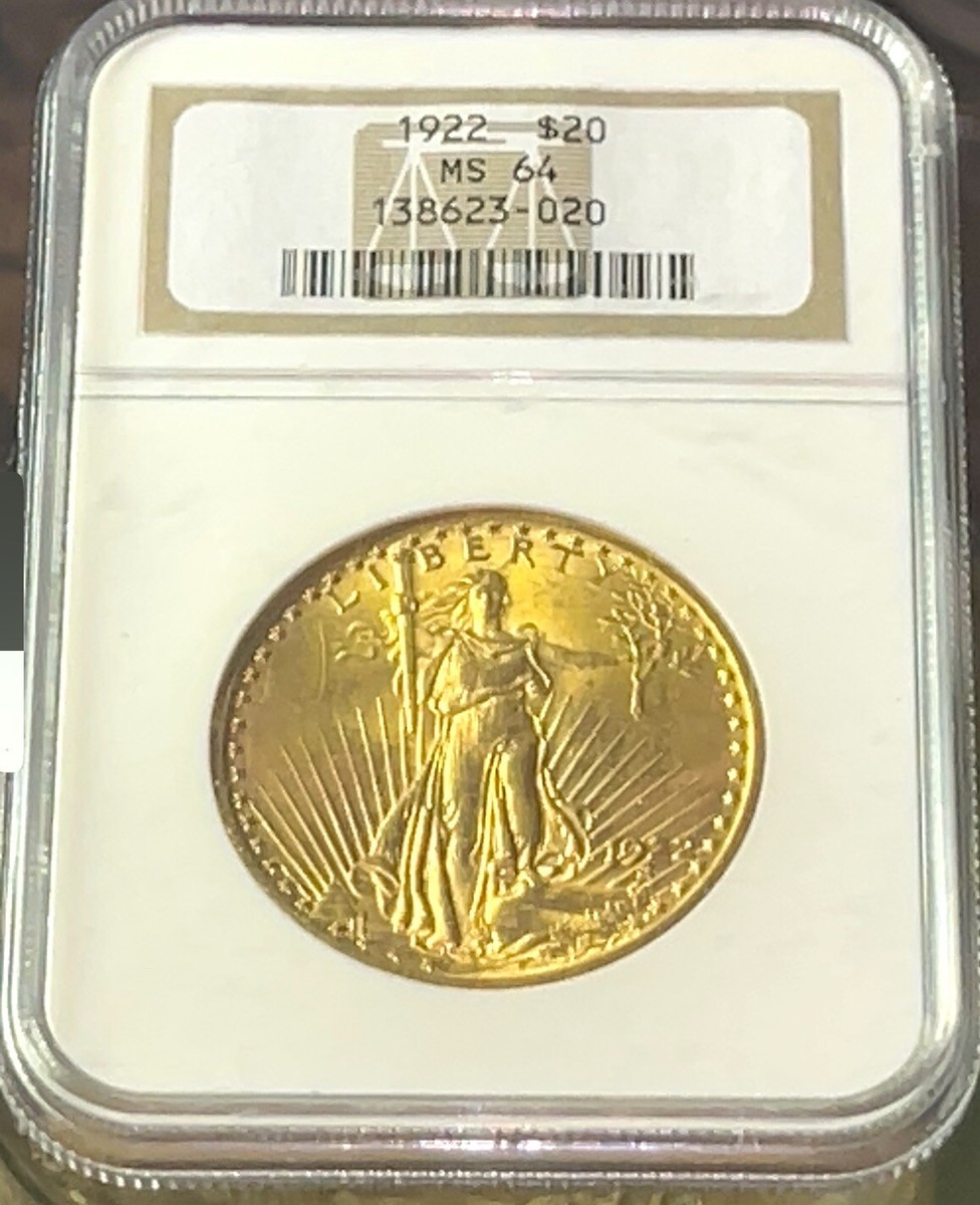 1922 US Mint $20 Gold St Gaudens Dbl Eagle NGC/ANACS MS64 1922 US Mint $20 Gold St Gaudens Dbl Eagle NGC/ANACS MS64