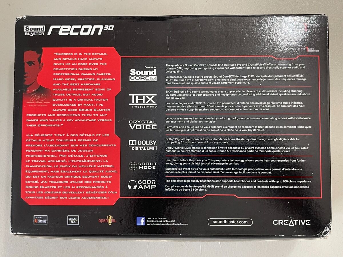 Creative Sound Blaster Recon3D THX PCIE Fatal1ty Pro Creative Sound Blaster Recon3D THX PCIE Fatal1ty Pro
