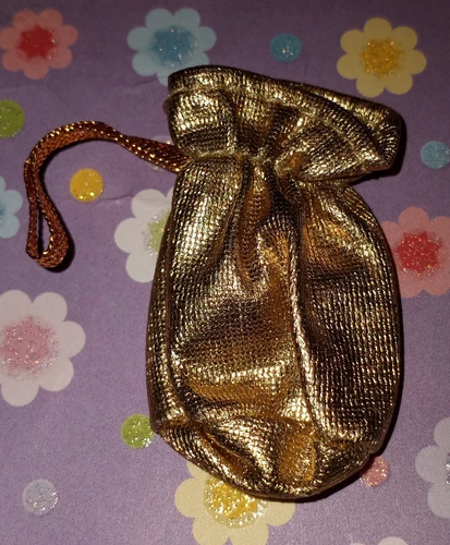 Vintage 1980's Metallic Gold Barbie Satchel Doll Size