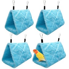 4Pcs Bird Tent Plush Hammock Warm Hut Hanging Parrot Nest for Cage Snuggle Sleep