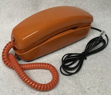 Téléphone tactile vintage années 70 WESTERN ELECTRIC AD2 garniture ORANGE bouton poussoir