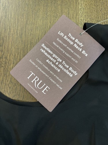 True Body Lift Scoop Neck Bra Size Small Black NWT True & Co - Picture 2 of 6