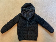 Under Armour ColdGear Puffer Jacket Youth Med Black/Grey Trim Hooded Winter