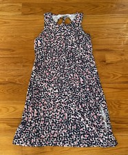 T by Talbots size XL BackTwist racerback Navy/Pink Sleeveless Summer Dress