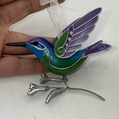 Decorazione Hallmark Keepsake 2018 colibrì colore verde viola blu - Foto 3 di 11