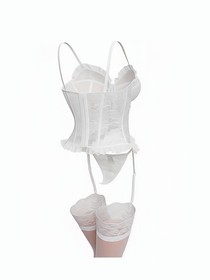 Women'S Sexy Lingerie Set with Garter Belt Lace Bodysuit Teddy Dolls Panty with 