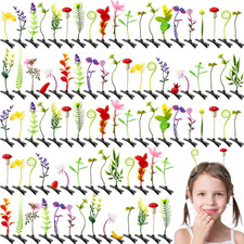 100 Pieces Bean Sprout Hair Clips,Mixed Style Plant Hairpins,Funny Plant Hairpin