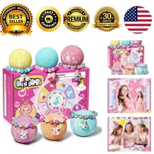 Unicorn Bath Bombs for Kids Bracelet Inside Gift for Girls 4-8 Years