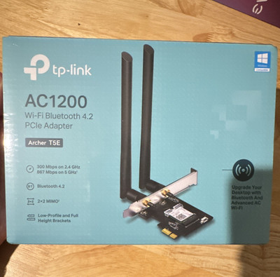 TP-LINK Archer T5E AC1200 PCIe Wi-Fi Adapter w/ Bluetooth 4.2, 867 Mbps