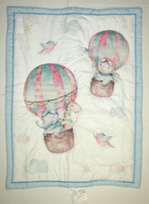 Hot Air Balloon Crib Bedding Quilted Baby Blanket Comforter NWOP