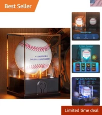 Versatile LED Light-Up Baseball Display Case - Show Off Your Treasures Elegantly