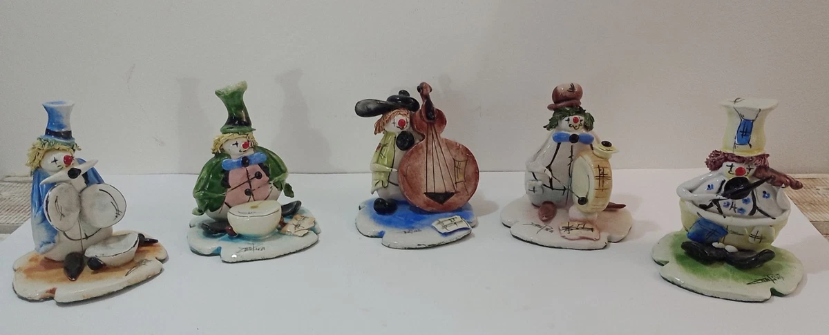 Poupée Ancienne En Porcelaine - Clown Musical - Automate Vintage