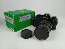Nikon EM 35mm Film Camera w/135 f2.8 Lens - Untested