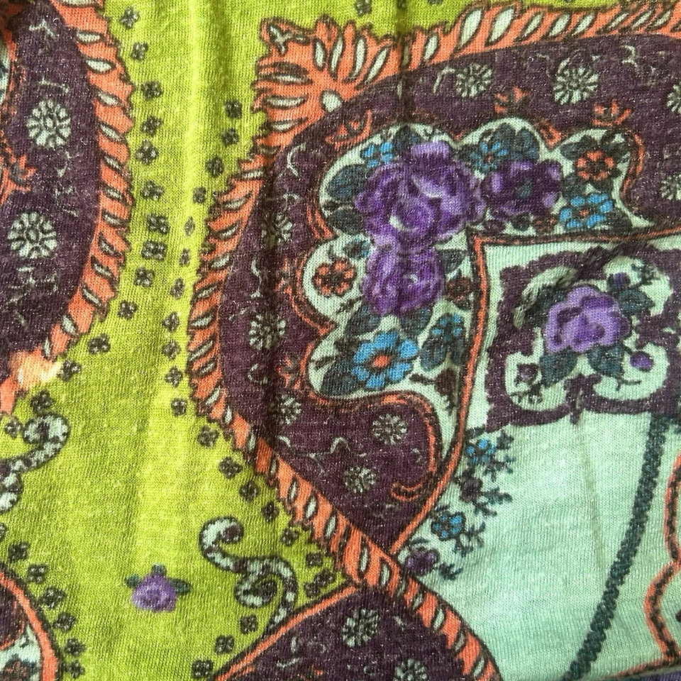 Camiseta sin mangas Free People Y2K verde floral encaje cuello en V tejido talla pequeña S Foto 3 de 4