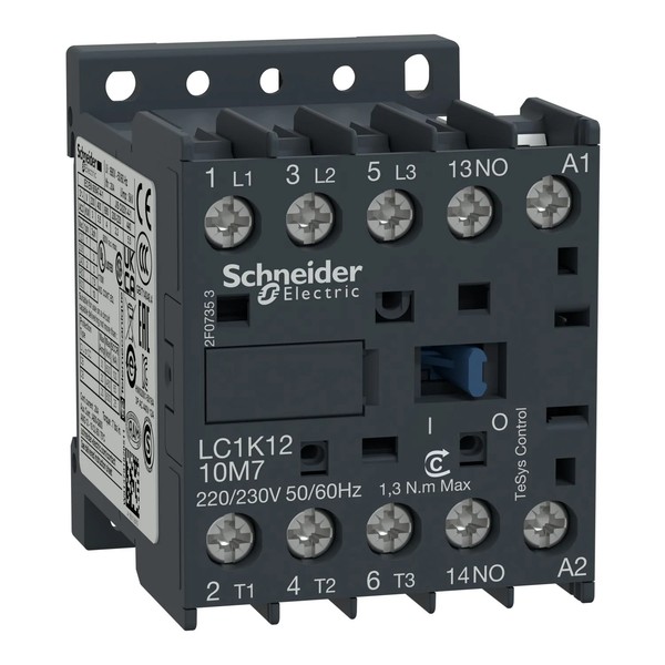 Schneider LC1K1210P7 Tesys K Contactor 3P 3NO 12A 3Kw 230V Ac Coil-image