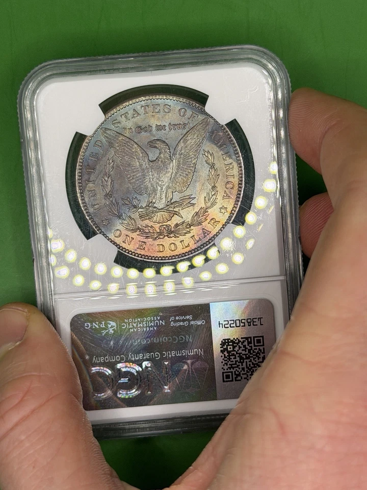 Beautiful EOR Reverse Toning 1887-P Morgan Silver Dollar- See Video! MS-63 NGC - Image 2 of 4