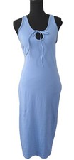 Wild Fable Blue Bodycon Midi Dress Keyhole Racerback Size M NWT