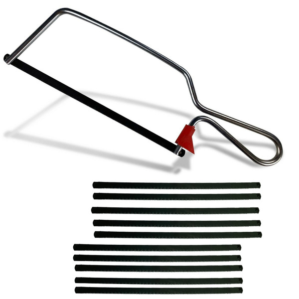 BüGelsäGe + 10 SäGebläTter FüR PuksäGe ,HandsäGe HaushaltssäGe MetallsäGe 15Cm-image